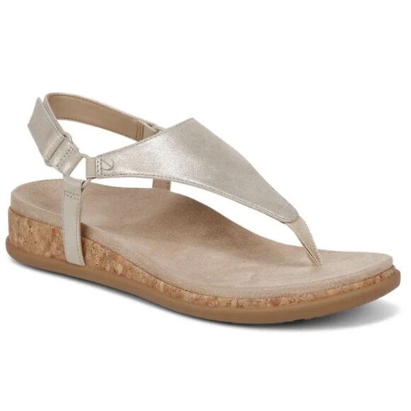 VIONIC Kirra II Toe Post Slingback Arch Support Sandals Shoes in Gold Size 9.5 - Picture 1 of 15